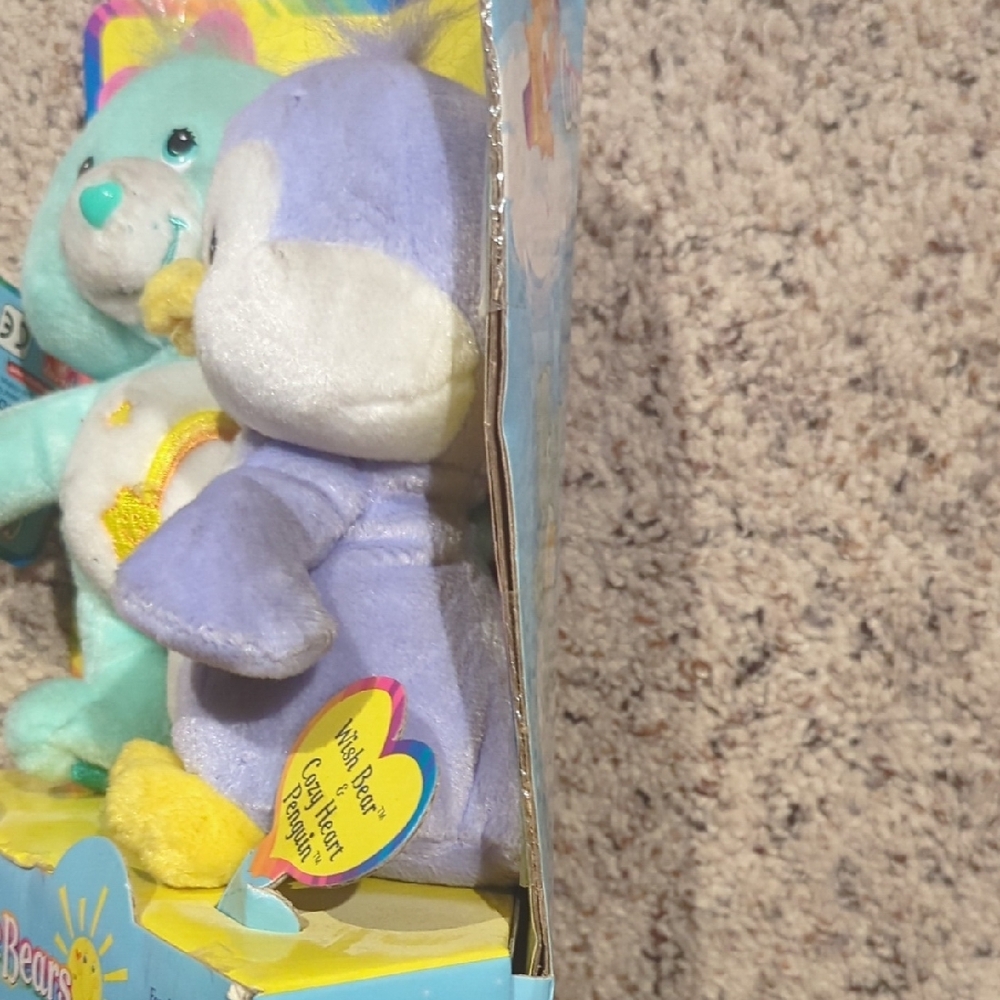Care Bears 2003 Wish Bear and Cozy Heart Penguin Plush Duo - Picture 7 of 14